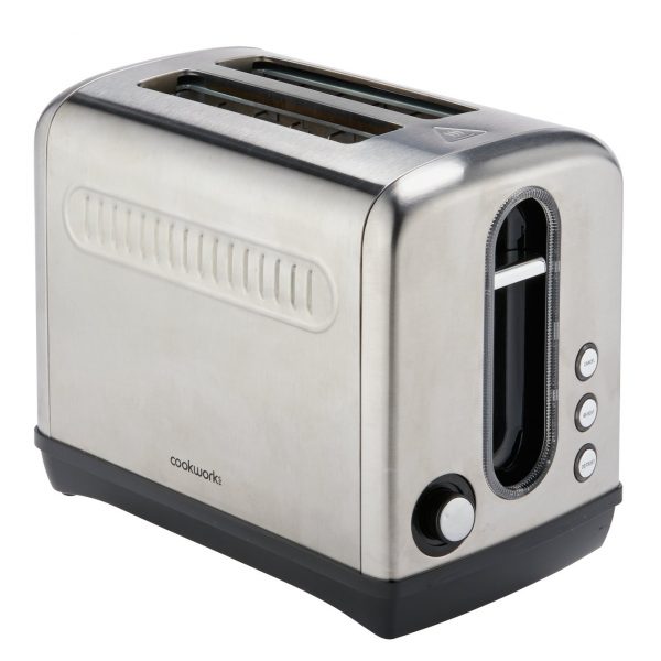 Buy Cookworks 2 Slice Toaster - Brushed Stainless Steel, Toasters